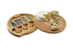 Wooden Cheese Board With Tools Set