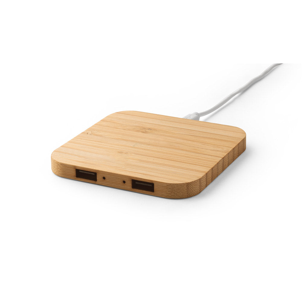 Bamboo 15W Wireless Charger With Cable - Suitable for Laser Engraving & UV Printing