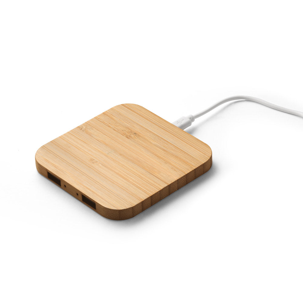 Bamboo 15W Wireless Charger With Cable - Suitable for Laser Engraving & UV Printing