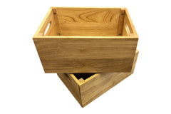 Wooden Crate in Hevea Wood with MDF Base - 31x23cm