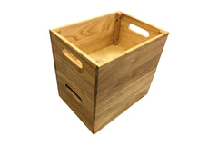 Wooden Crate in Hevea Wood with MDF Base - 31x23cm