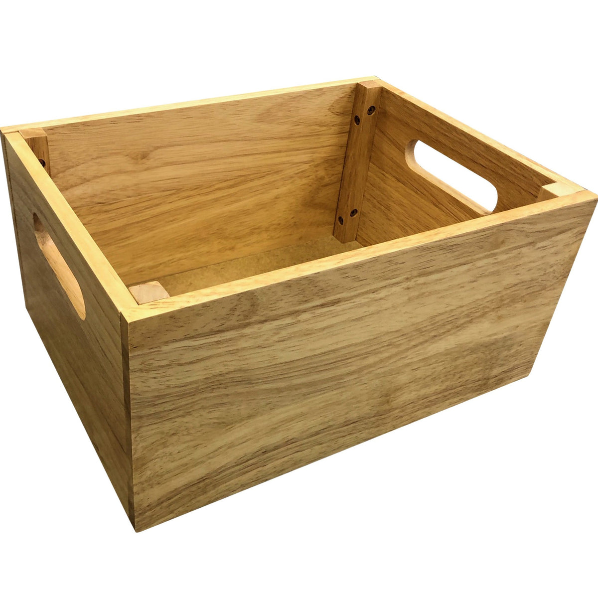 Wooden Crate in Hevea Wood with MDF Base - 31x23cm