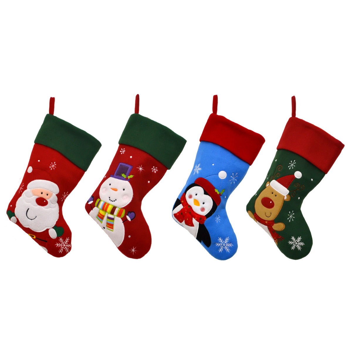 Luxury 40CM Blank Santa, Snowman, Reindeer & Penguin Christmas Stockings - Suitable for Embroidery & HTV