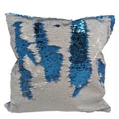 Sequin Sublimation Cushion Cover in Blue - 100% Polyester