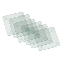 Pack of 6 Glass Coasters - 10cm X 10cm