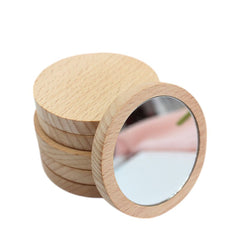 Round Wooden Beech Blank Mirror