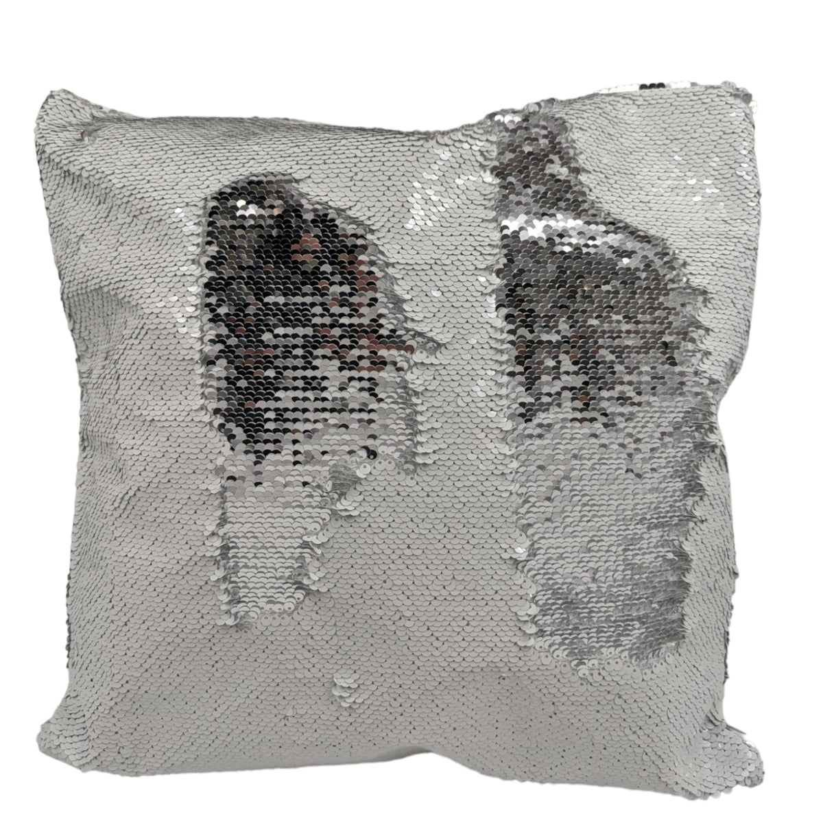 Sequin Sublimation Cushion Cover in Silver - 100% Polyester