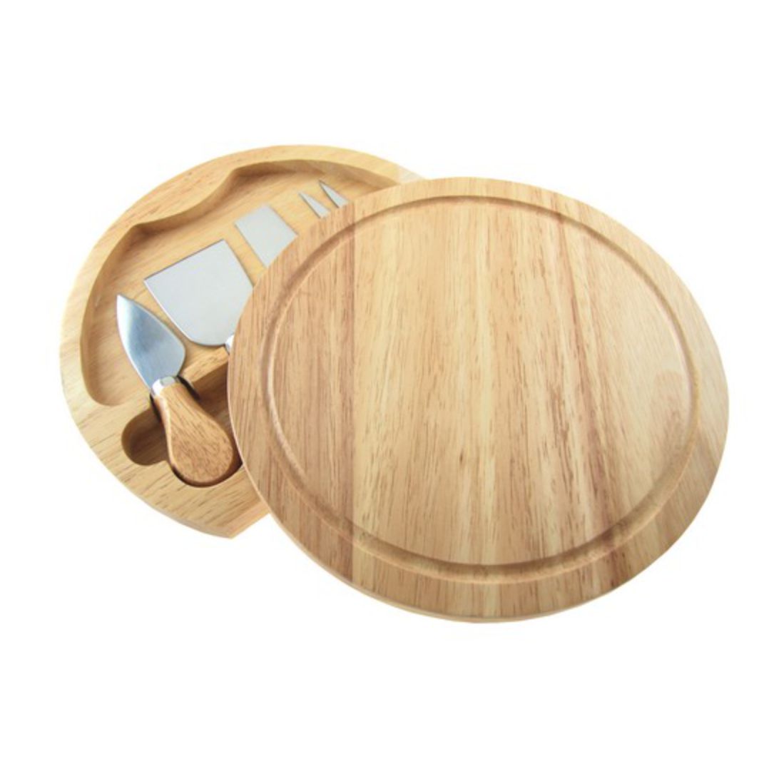 Wooden Cheese Board With Tools Set