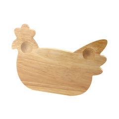 Wooden Chicken / Hen Shaped Egg Breakfast Board