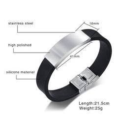 Blank Stainless Wristband Silicone Bracelet for Laser Engraving