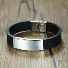 Blank Stainless Wristband Silicone Bracelet for Laser Engraving