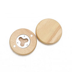 Round Wooden Blank Bottle Opener Fridge Magnet