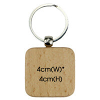 Square Wooden Keyring Blank Engravable or UV Printable