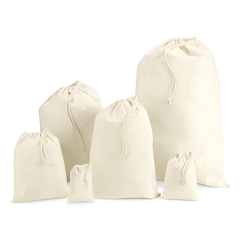 100% Cotton Plain Natural Drawstring Bag